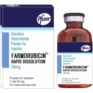 Farmorubicin RD 50 mg injection ( Epirubicin ) vial